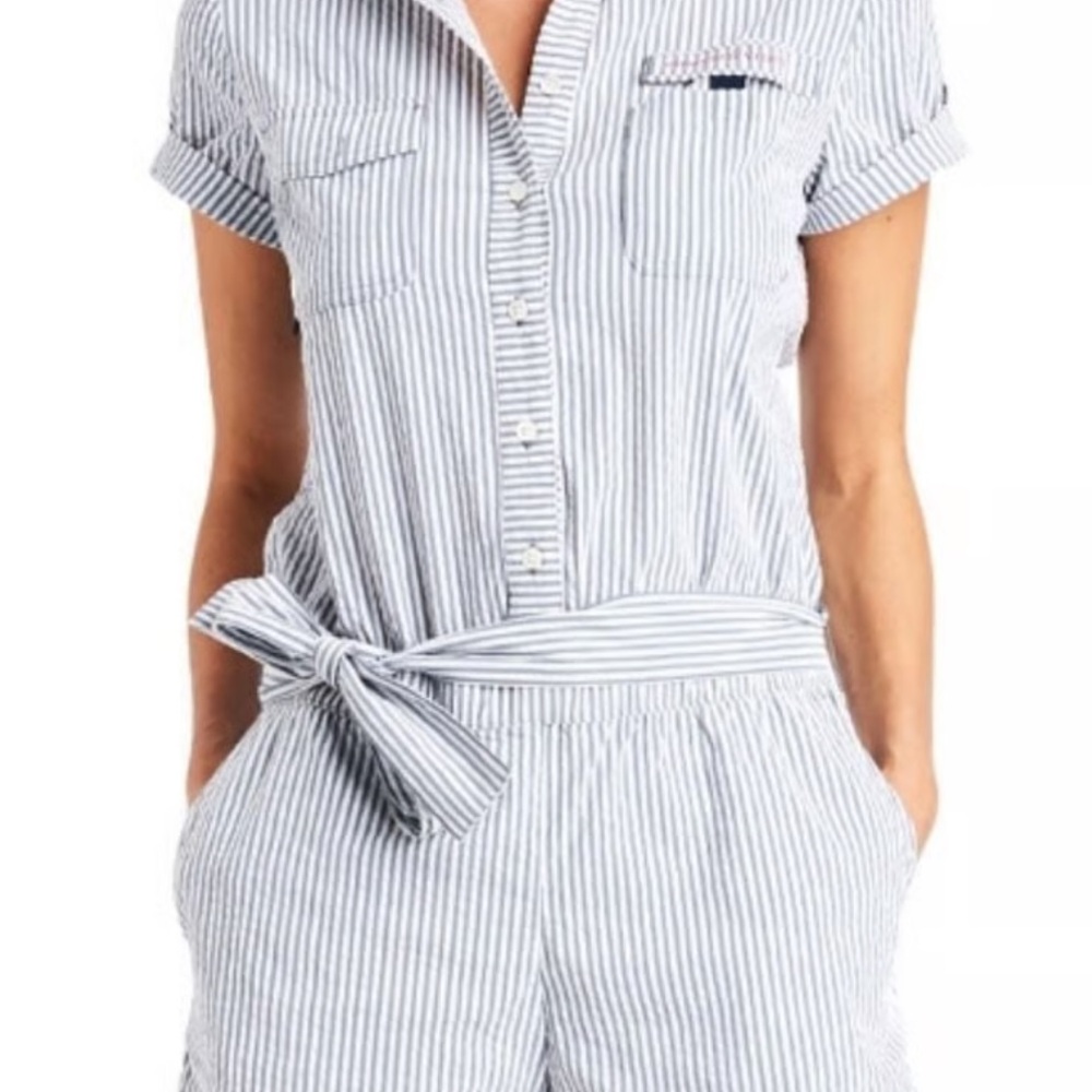 Vineyard Vines Gray Striped Performance Shirt